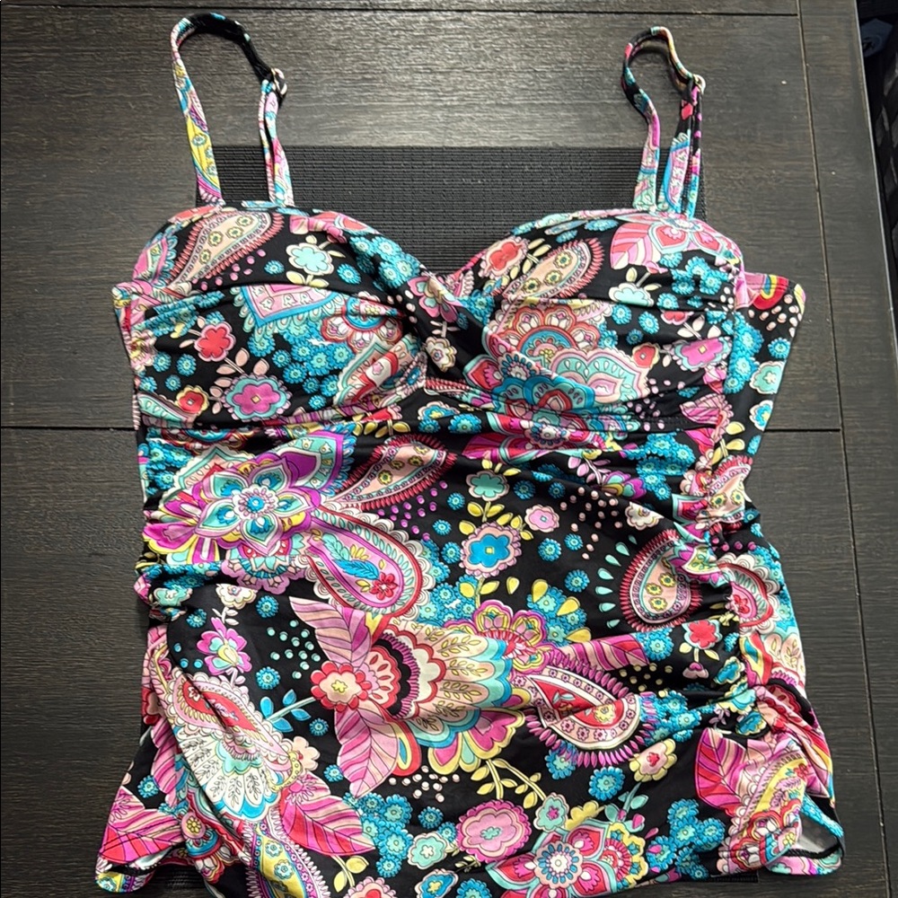 Apt. 9 Multicolor Paisley swim top